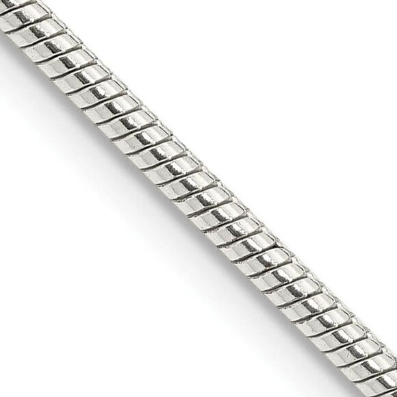 2mm Sterling Silver Round Solid Snake Chain Necklace 22 Inch